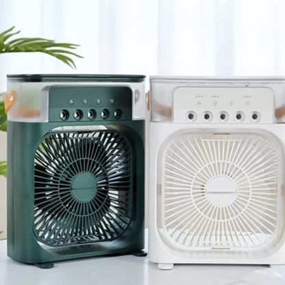 3-in-1 Evaporative Cooler Fan, Desktop Mist Humidifier with LED Light USB Powered