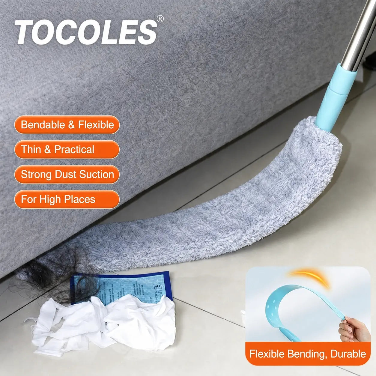 🧹Flexible Microfiber Gap Duster for Under Furniture, Bed, Couch & Fridge