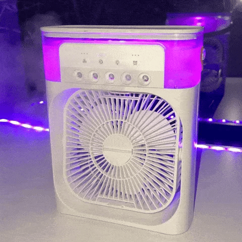 3-in-1 Evaporative Cooler Fan, Desktop Mist Humidifier with LED Light USB Powered