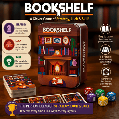 Portable Bookshelf Stacking Balance Family Game Tin Set📚✈️