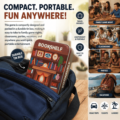 Portable Bookshelf Stacking Balance Family Game Tin Set📚✈️
