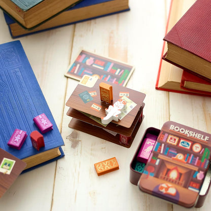 Portable Bookshelf Stacking Balance Family Game Tin Set📚✈️