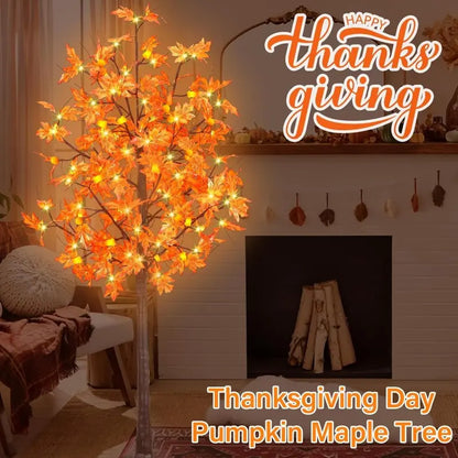 4/5/6ft Warm LED Lighted Maple Tree🍂🎃 for Halloween Thanksgiving Indoor Home Decor