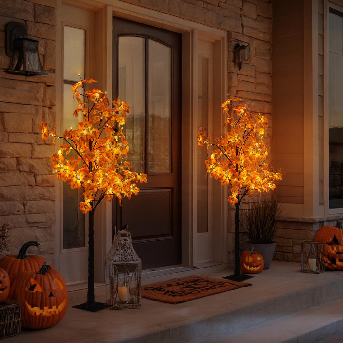 4/5/6ft Warm LED Lighted Maple Tree🍂🎃 for Halloween Thanksgiving Indoor Home Decor