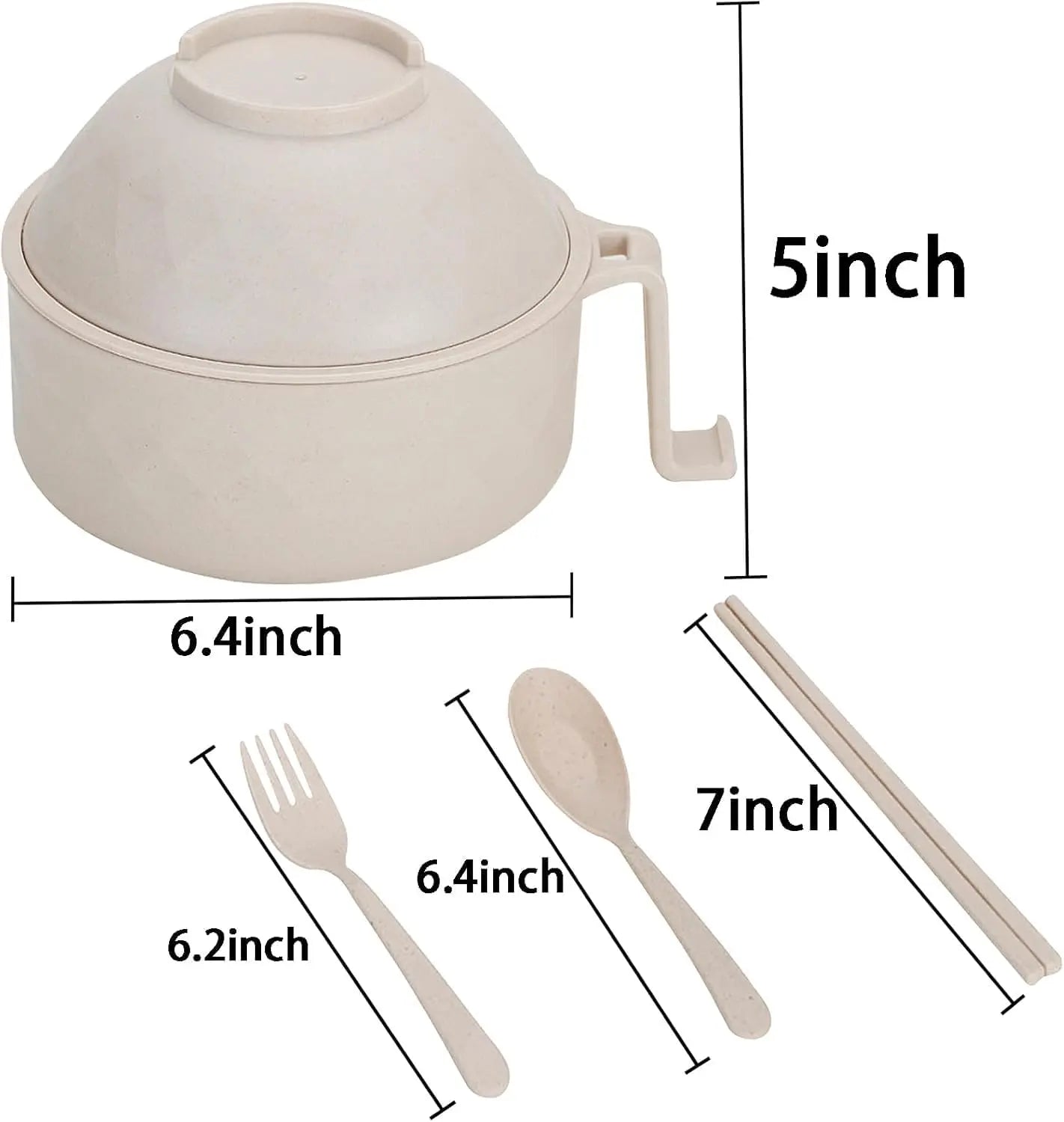 🍜 6Pcs Microwave Ramen Bowl Set with Strainer Lid