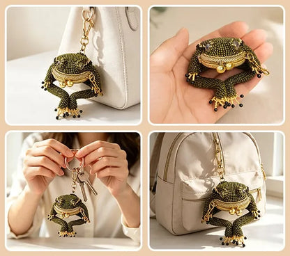 Hand-Beaded 3D Frog Kiss-Lock Coin Purse
