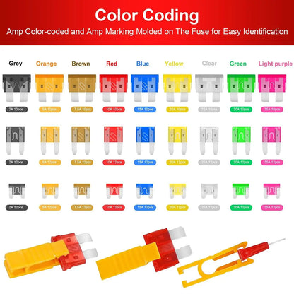 180PCS Mixed Car Fuse Assortment Kit