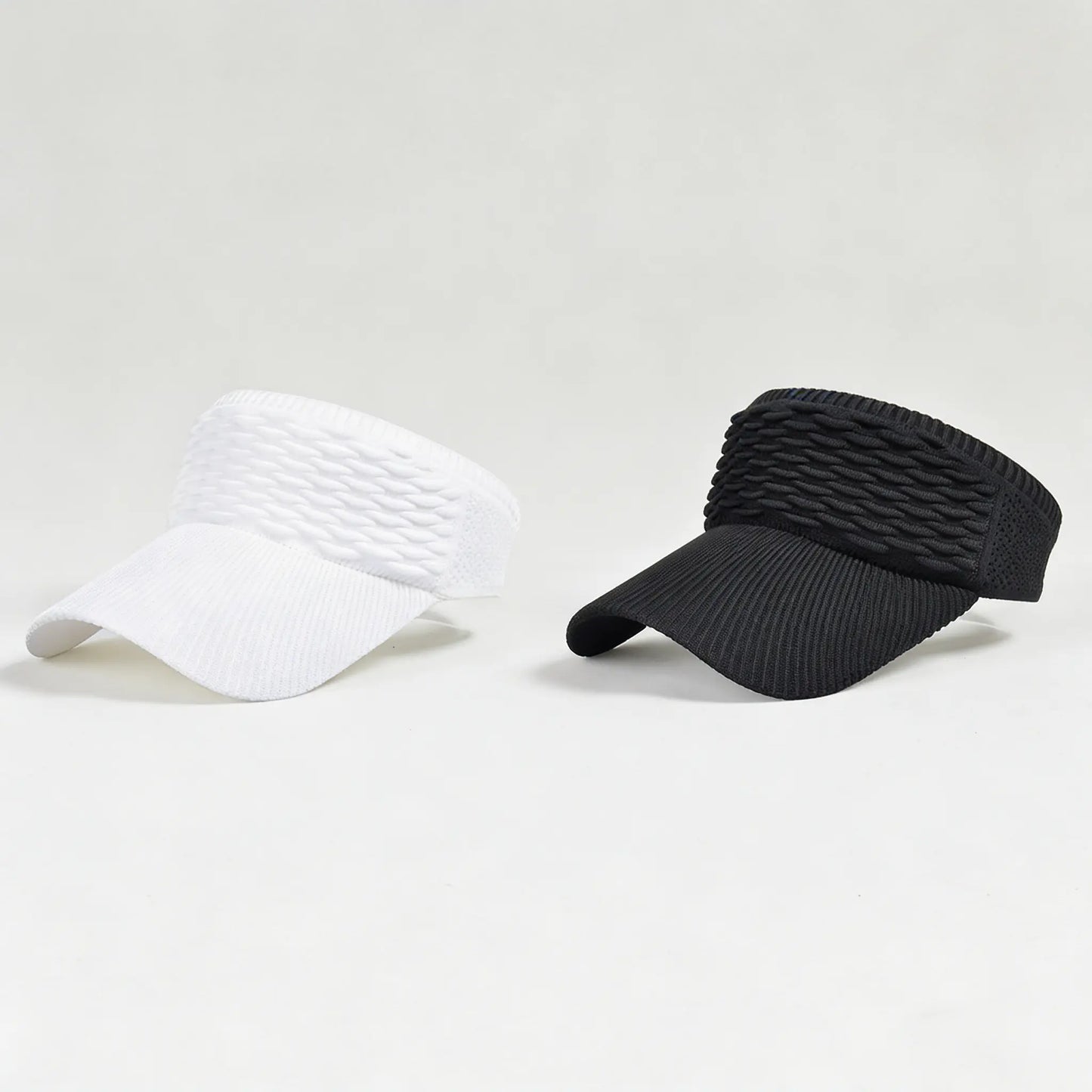 🧢 2Pcs Women High Ponytail Open Top Sun Visor Hat, UV Protection