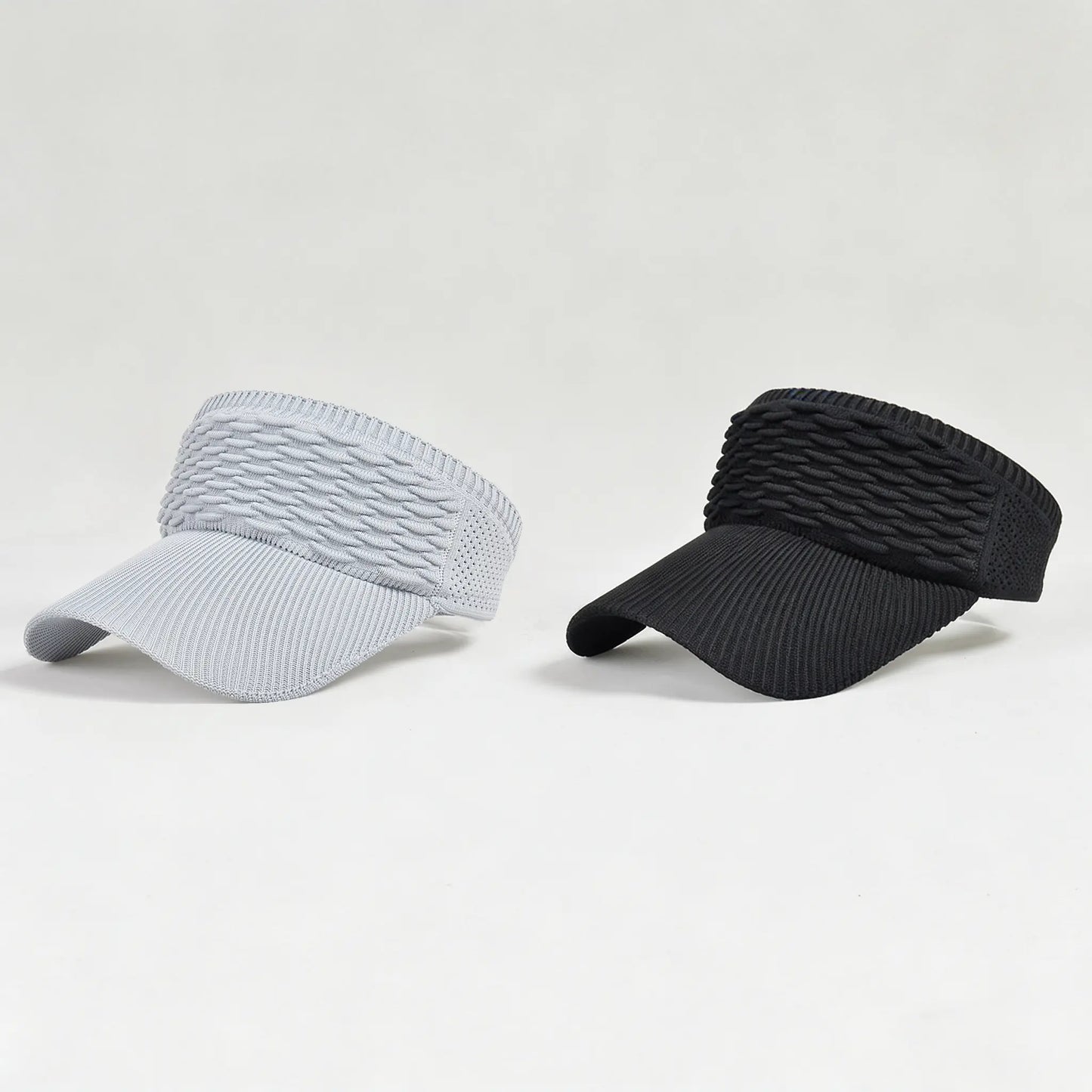 🧢 2Pcs Women High Ponytail Open Top Sun Visor Hat, UV Protection