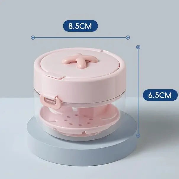 3-in-1 Retainer Soak Case with Drain Tray, Mirror & Cleaning Brush for Aligners & Dentures