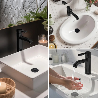 Upgraded Pop Up Sink Drain Stopper, Universal Basin Drain with Removable Hair Catcher Filter Basket