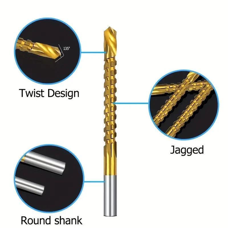 6er Pack Titanbeschichtete HSS-Spiralbohrer - 3-10mm