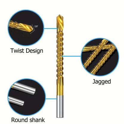 6er Pack Titanbeschichtete HSS-Spiralbohrer - 3-10mm