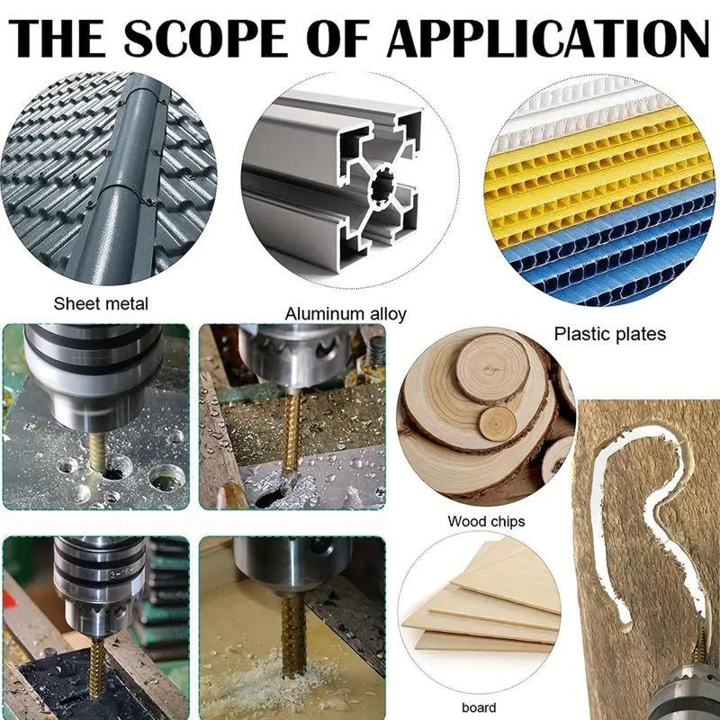 6er Pack Titanbeschichtete HSS-Spiralbohrer - 3-10mm