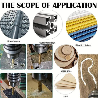 6er Pack Titanbeschichtete HSS-Spiralbohrer - 3-10mm