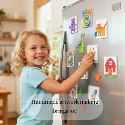 🔥🎁Clear Acrylic Magnetic Photo Frames, DIY Square Fridge Magnets with Adhesive Backing