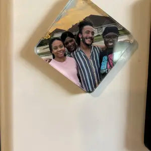 🔥🎁Clear Acrylic Magnetic Photo Frames, DIY Square Fridge Magnets with Adhesive Backing