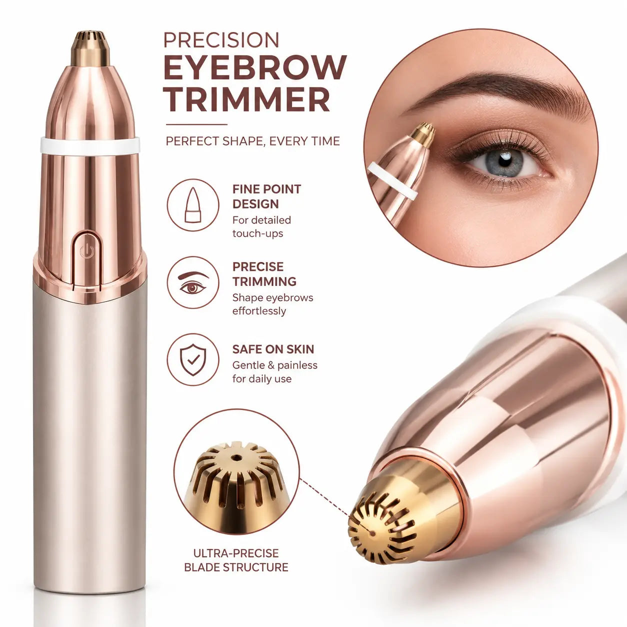 🔥 Hot Sale 2-in-1 Women’s Facial & Eyebrow Trimmer – Painless & Rechargeable