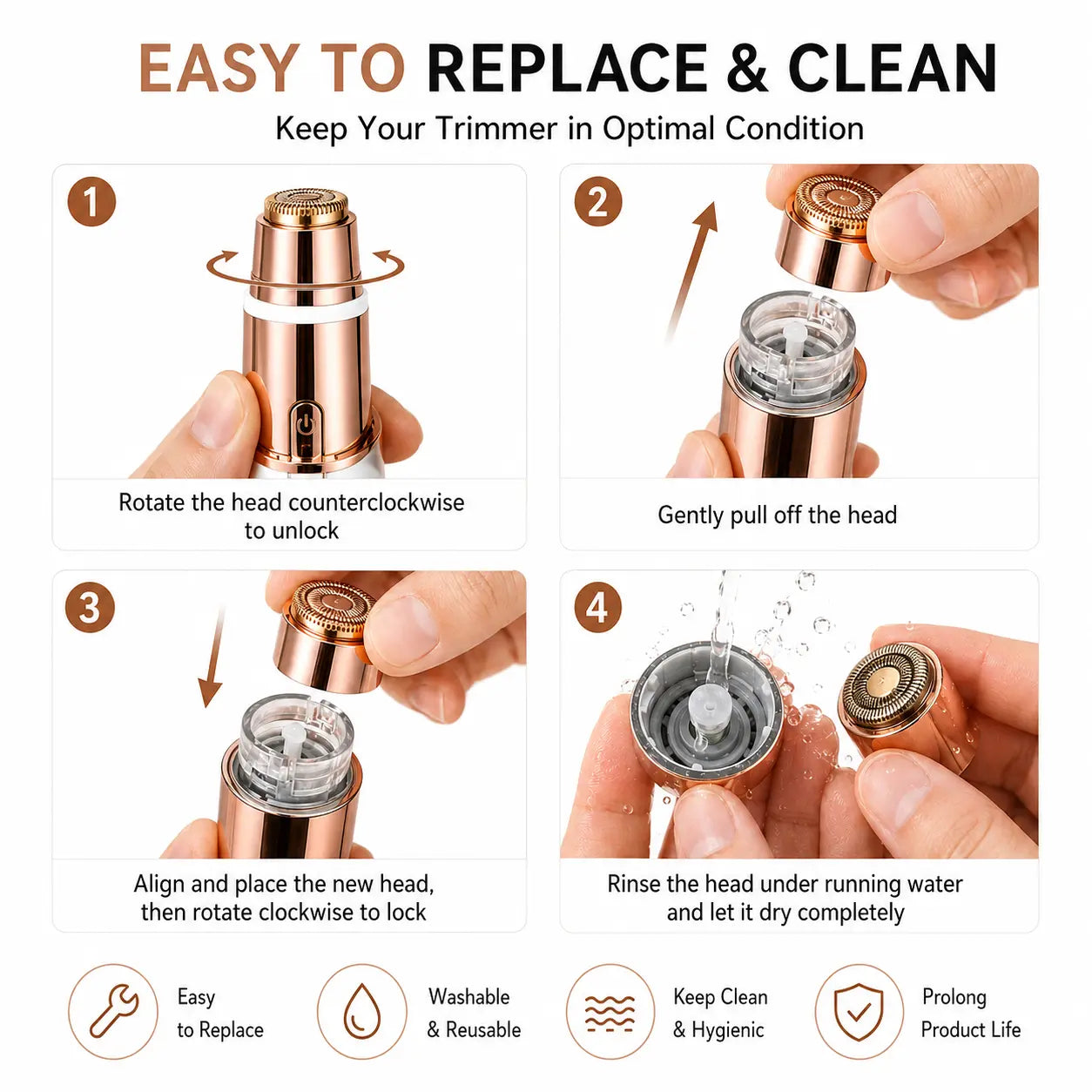🔥 Hot Sale 2-in-1 Women’s Facial & Eyebrow Trimmer – Painless & Rechargeable