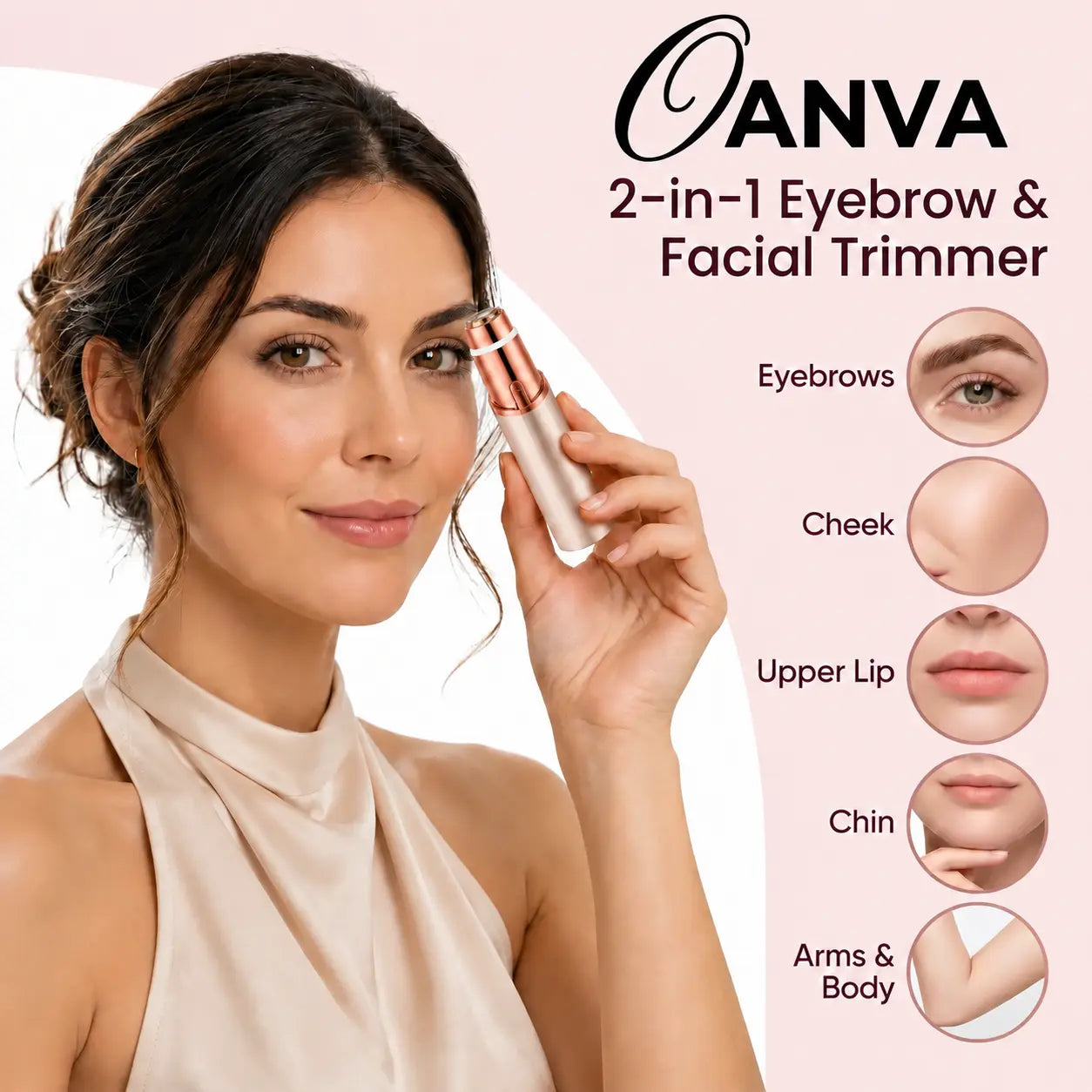 🔥 Hot Sale 2-in-1 Women’s Facial & Eyebrow Trimmer – Painless & Rechargeable