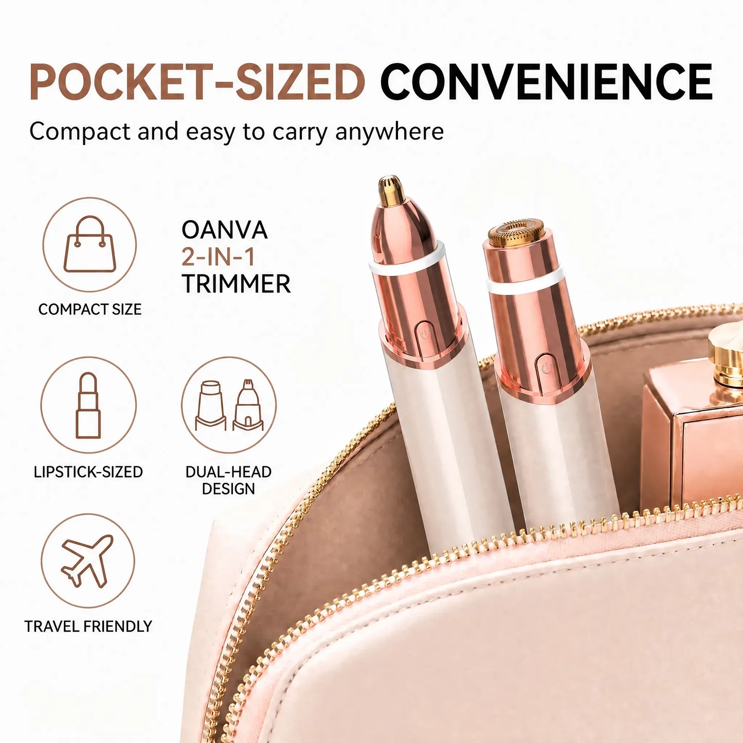 🔥 Hot Sale 2-in-1 Women’s Facial & Eyebrow Trimmer – Painless & Rechargeable