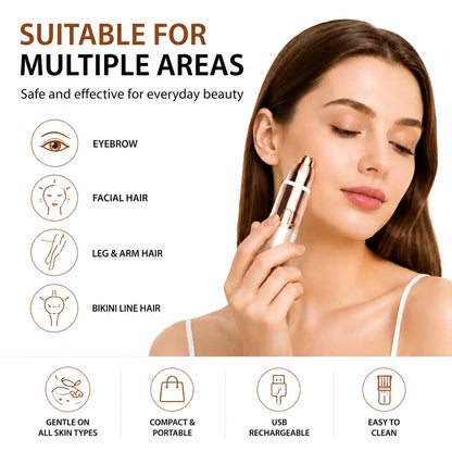 🔥 Hot Sale 2-in-1 Women’s Facial & Eyebrow Trimmer – Painless & Rechargeable