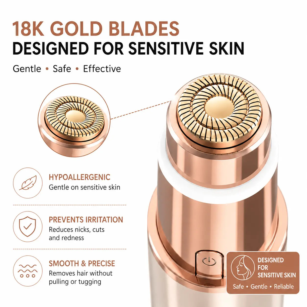 🔥 Hot Sale 2-in-1 Women’s Facial & Eyebrow Trimmer – Painless & Rechargeable