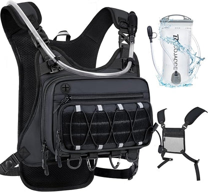 💧 Men’s 2L Tactical Hydration Running Vest – Lightweight Adjustable Chest Pack