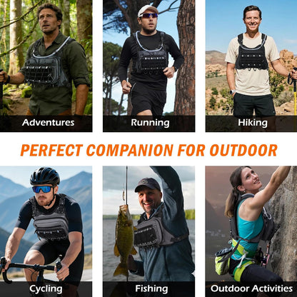 💧 Men’s 2L Tactical Hydration Running Vest – Lightweight Adjustable Chest Pack
