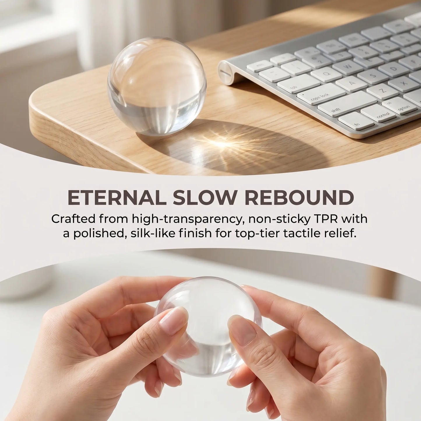 🫧 6cm Coconut Oil Squishy Stress Ball – Ultra-Soft Fidget Desk Toy