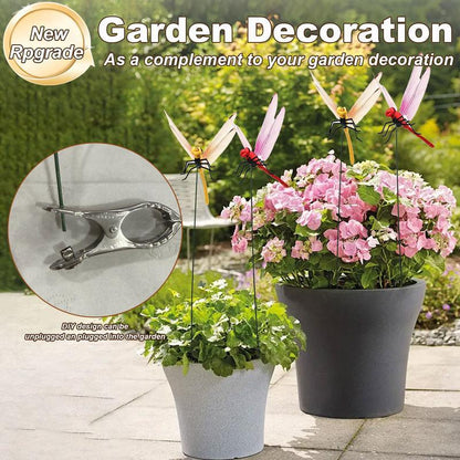 12-Pack Realistic Dragonfly Garden Clips – Outdoor Décor & Bird Deterrent