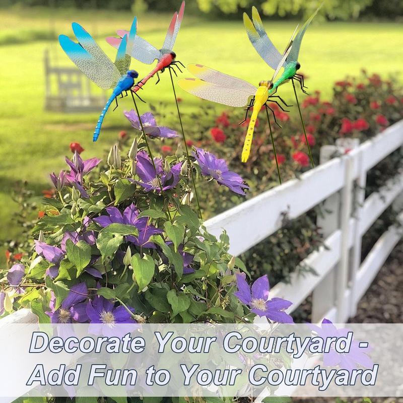12-Pack Realistic Dragonfly Garden Clips – Outdoor Décor & Bird Deterrent