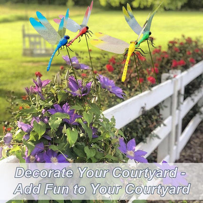 12-Pack Realistic Dragonfly Garden Clips – Outdoor Décor & Bird Deterrent