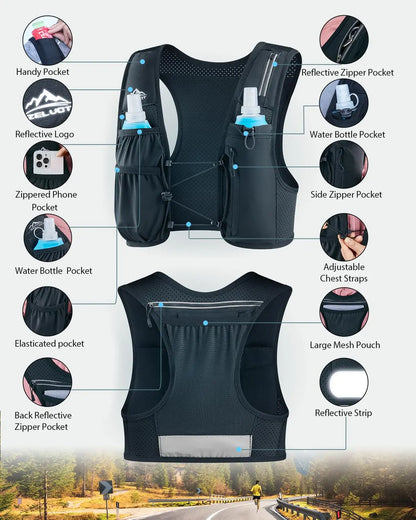 💧 Adjustable Running Hydration Vest for Men & Women