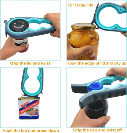 5-in-1 Easy-Grip Jar Opener Set for Weak Hands