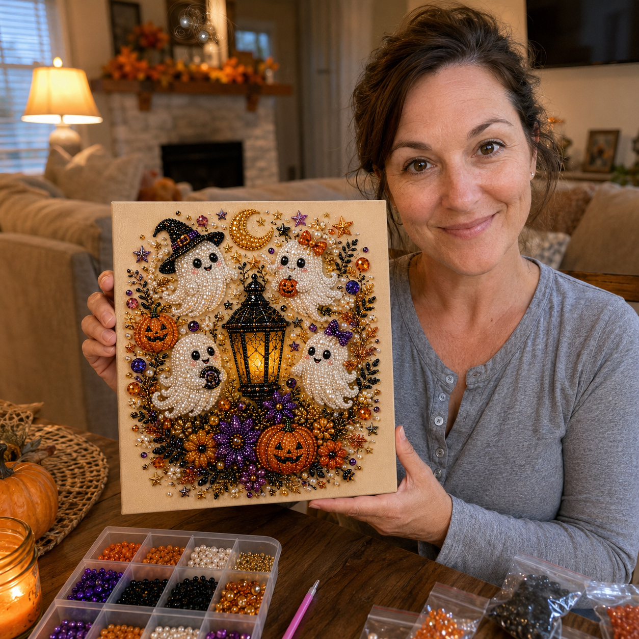 👻✨Halloween Ghost Pearl Art DIY Kit