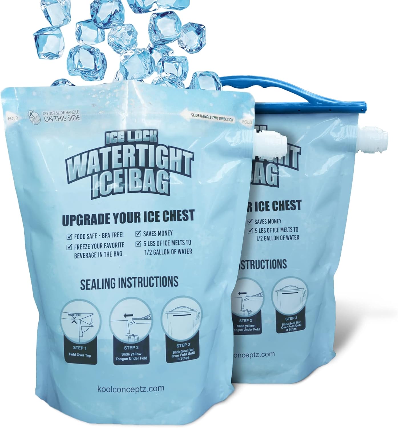 🧊 Large Leakproof Reusable Ice Bag for Coolers