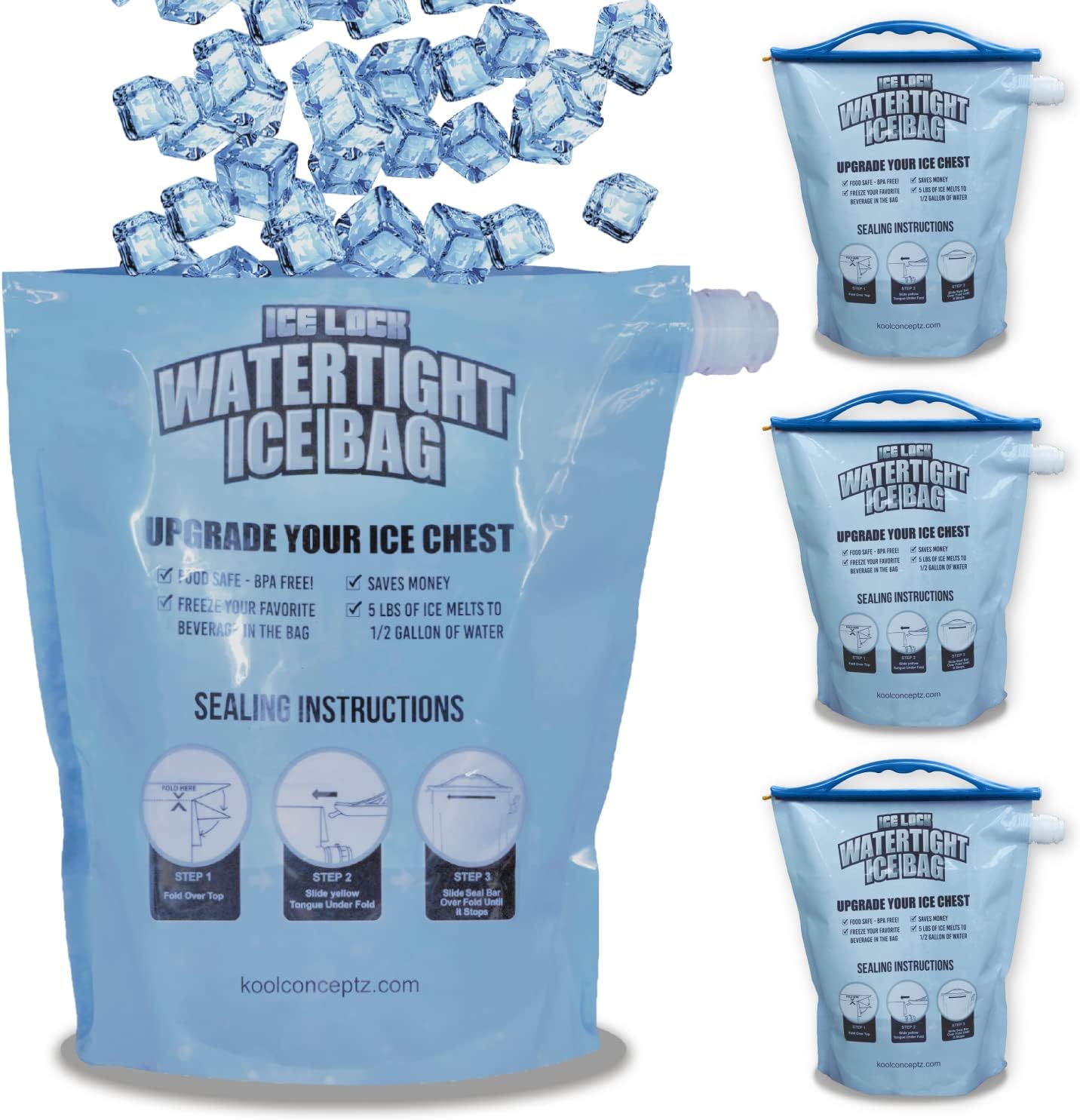 🧊 Large Leakproof Reusable Ice Bag for Coolers