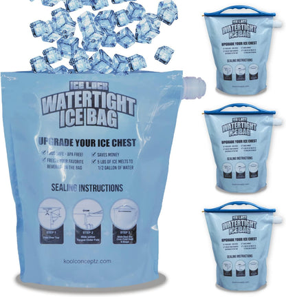 🧊 Large Leakproof Reusable Ice Bag for Coolers