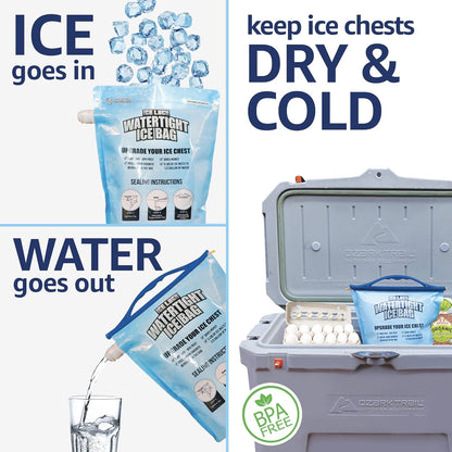 🧊 Large Leakproof Reusable Ice Bag for Coolers