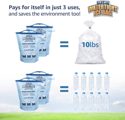 🧊 Large Leakproof Reusable Ice Bag for Coolers