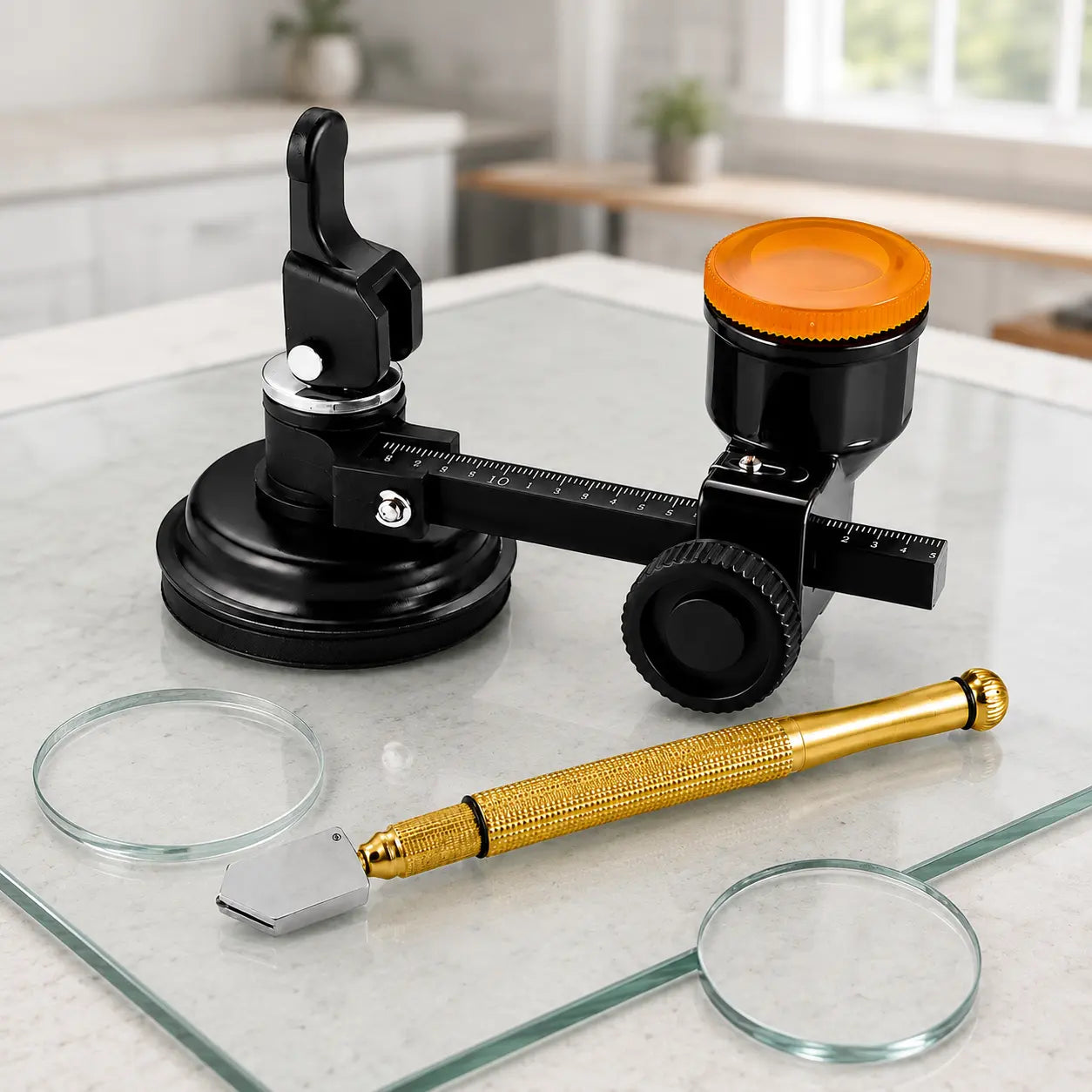 🛠️ Adjustable Glass & Tile Circle Cutter – Precision Suction Cup Tool