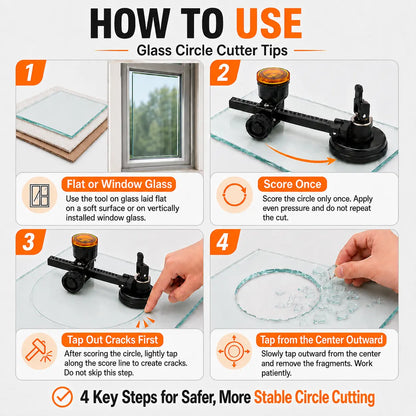 🛠️ Adjustable Glass & Tile Circle Cutter – Precision Suction Cup Tool