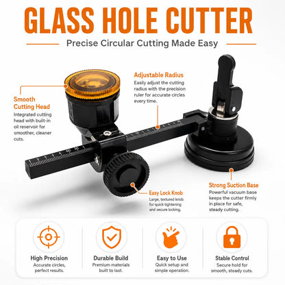 🛠️ Adjustable Glass & Tile Circle Cutter – Precision Suction Cup Tool
