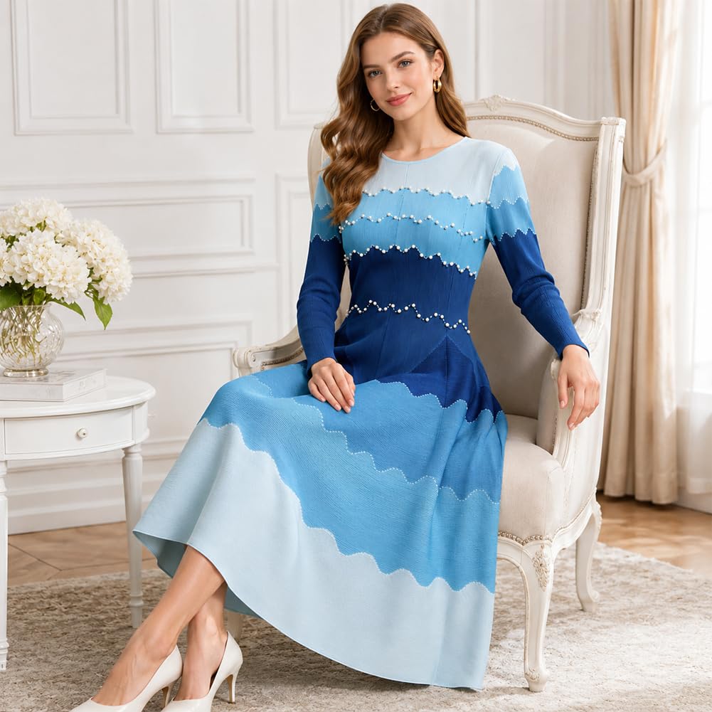 2026 New One-Size Pearl Stretch Church Midi Dress🔥 Discounts of up to 49%!
