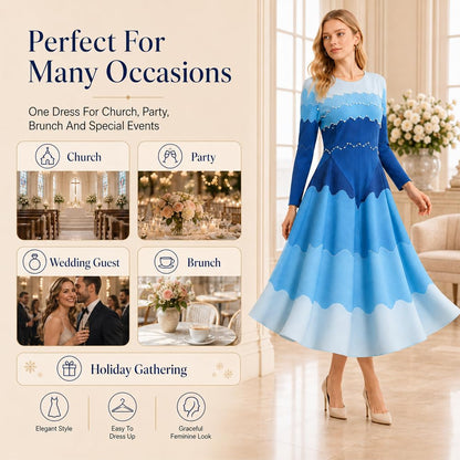2026 New One-Size Pearl Stretch Church Midi Dress🔥 Discounts of up to 49%!