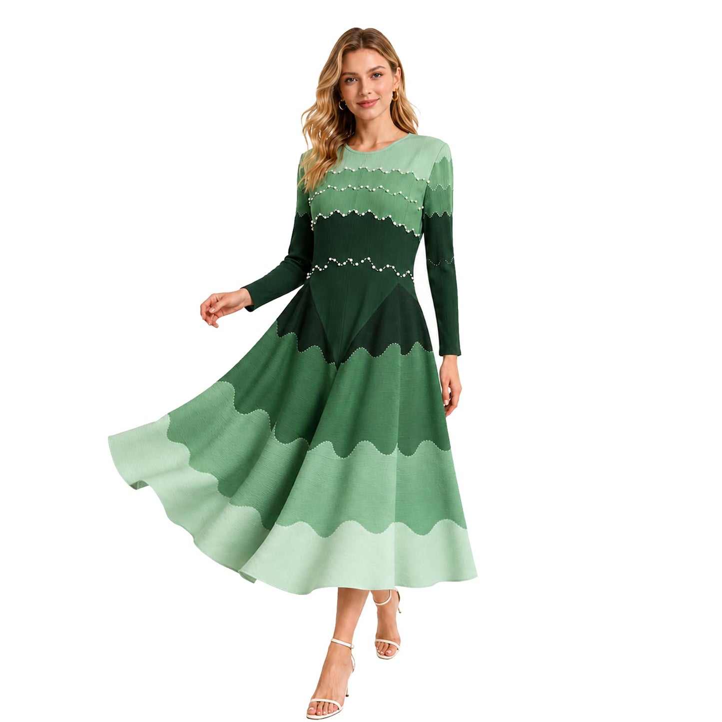 2026 New One-Size Pearl Stretch Church Midi Dress🔥 Discounts of up to 49%!