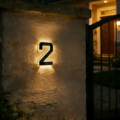 6.7 Inch Solar Lighted House Numbers for Outside Lighting