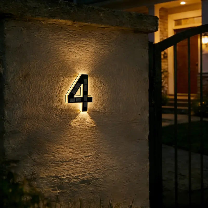 6.7 Inch Solar Lighted House Numbers for Outside Lighting