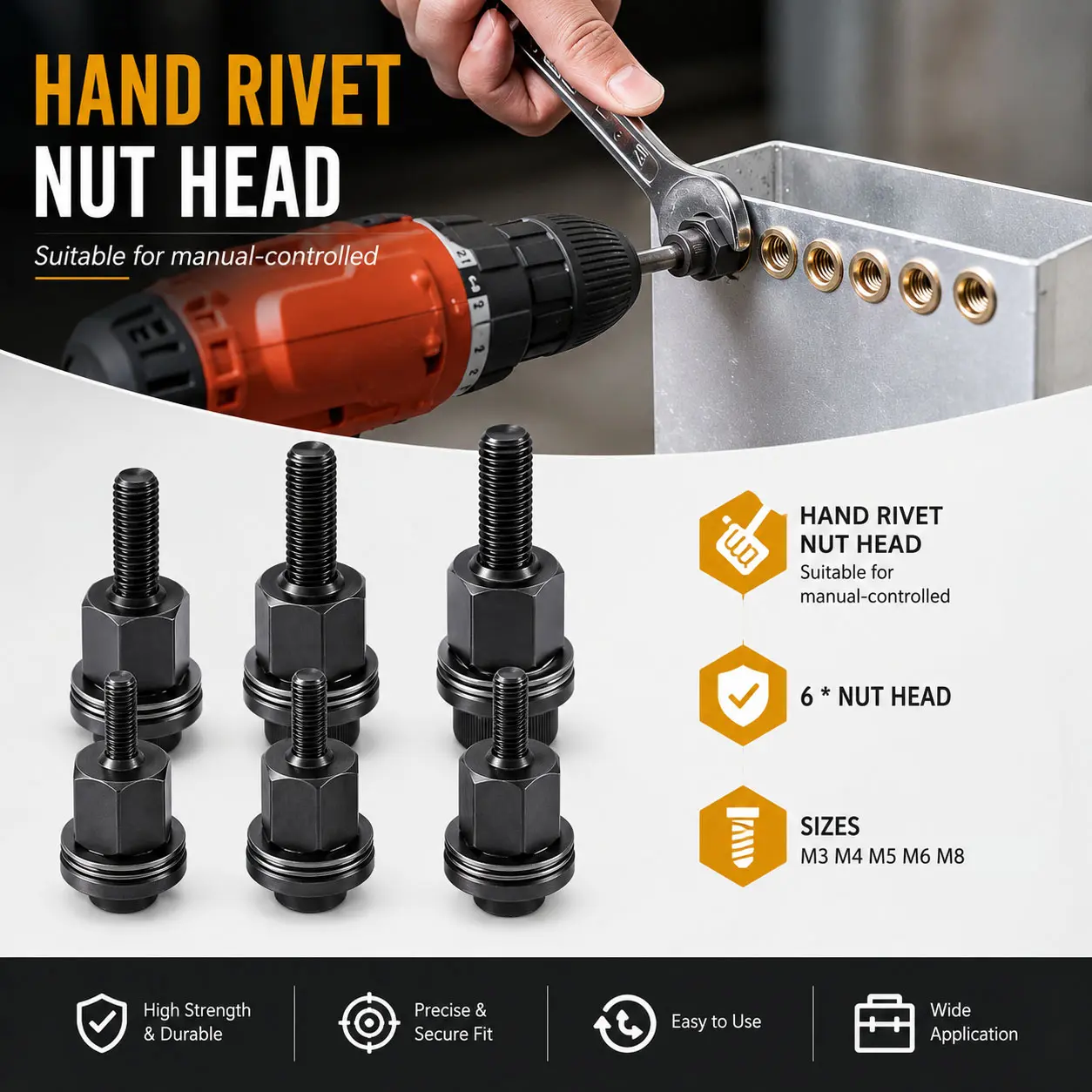 🔩 Heavy-Duty Rivet Nut Kit – M3–M10